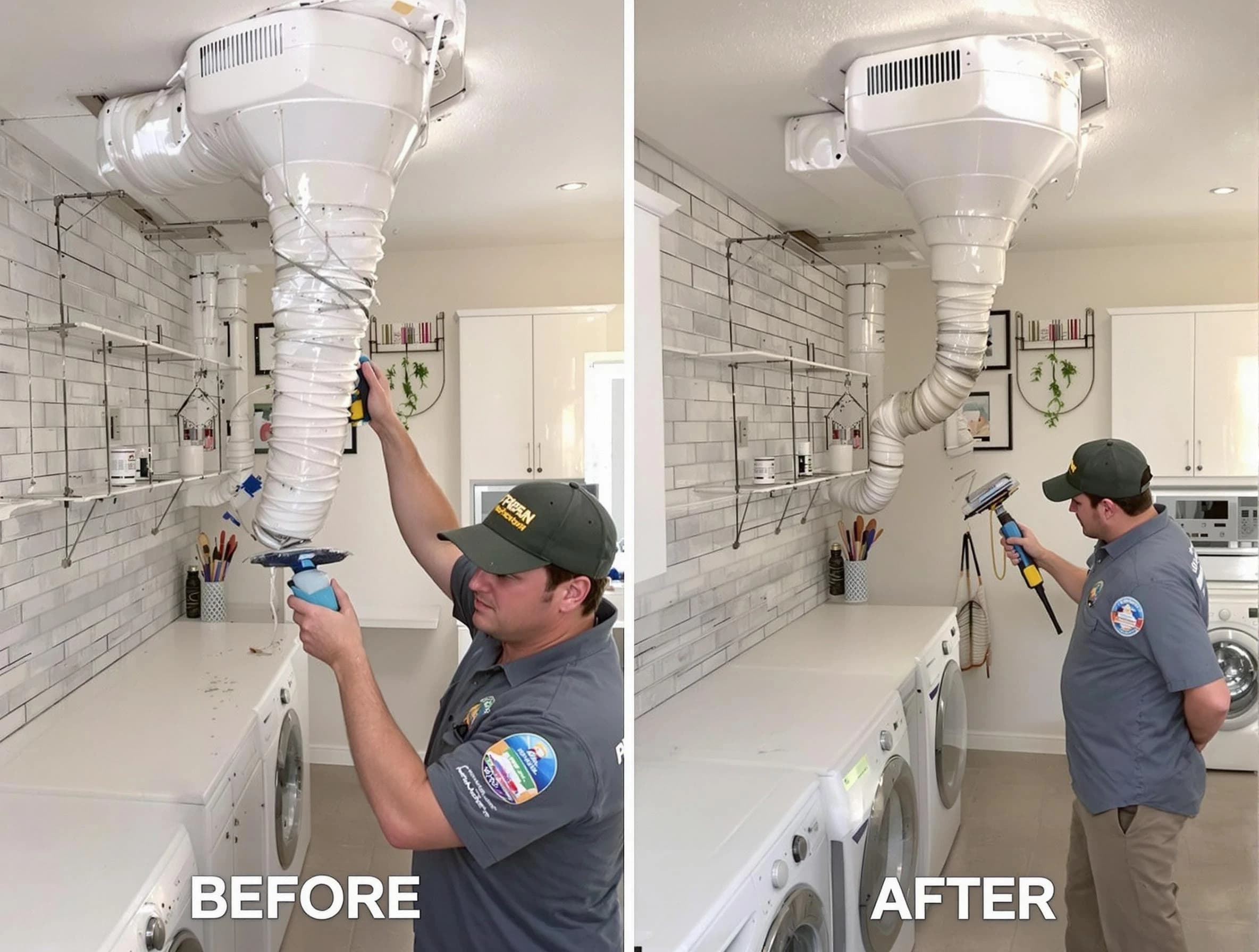 Professional dryer exhaust vent cleaning by Mustang Dryer Vent Cleaning in Mustang