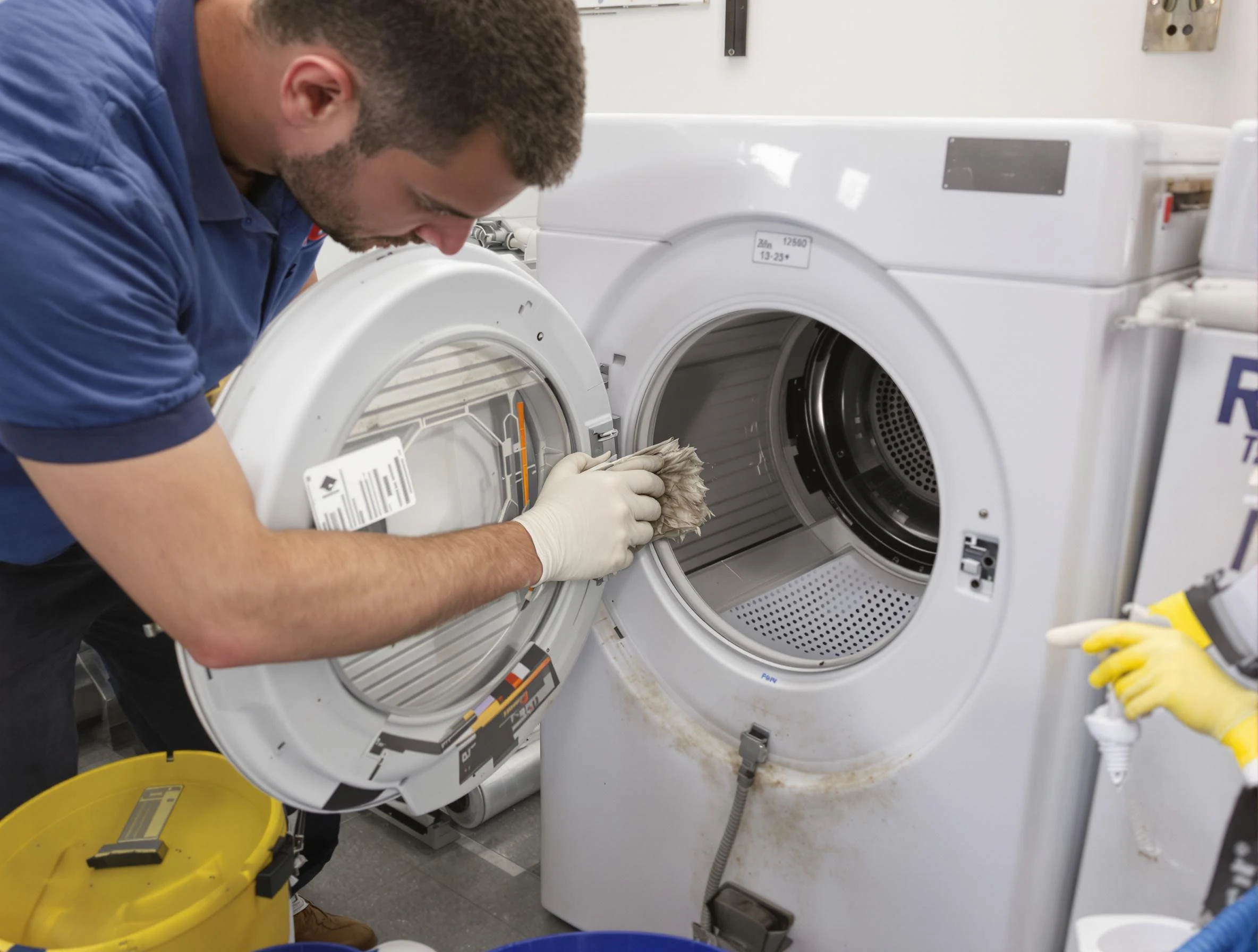 Mustang Dryer Vent Cleaning specialist performing detailed lint trap cleaning service in Mustang