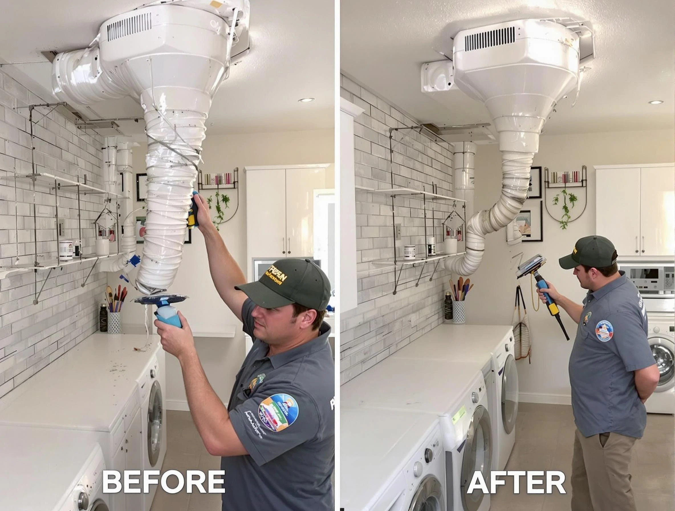 Professional dryer exhaust vent cleaning by Mustang Dryer Vent Cleaning in Mustang