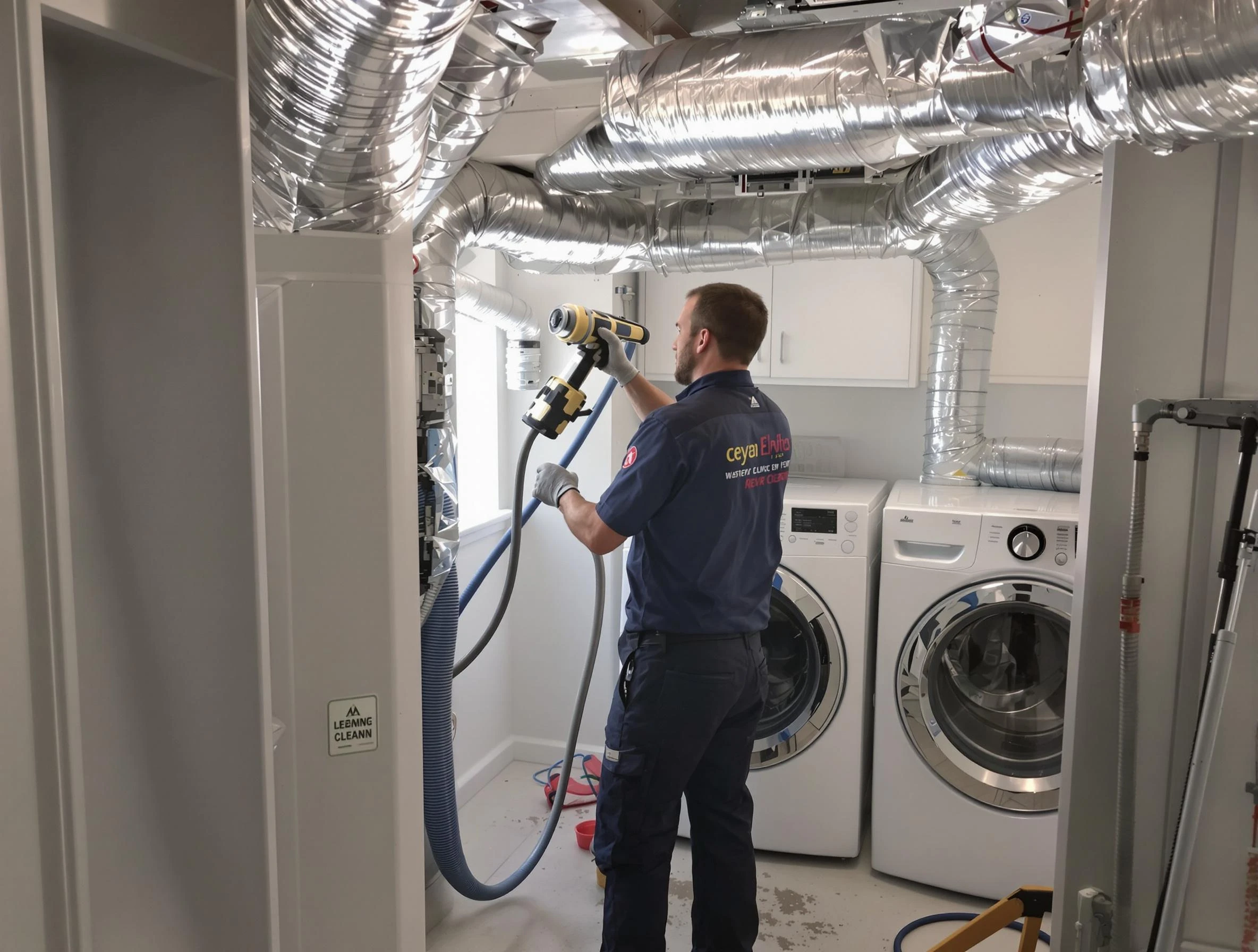 Mustang Dryer Vent Cleaning specialist using advanced equipment for thorough duct cleaning in Mustang