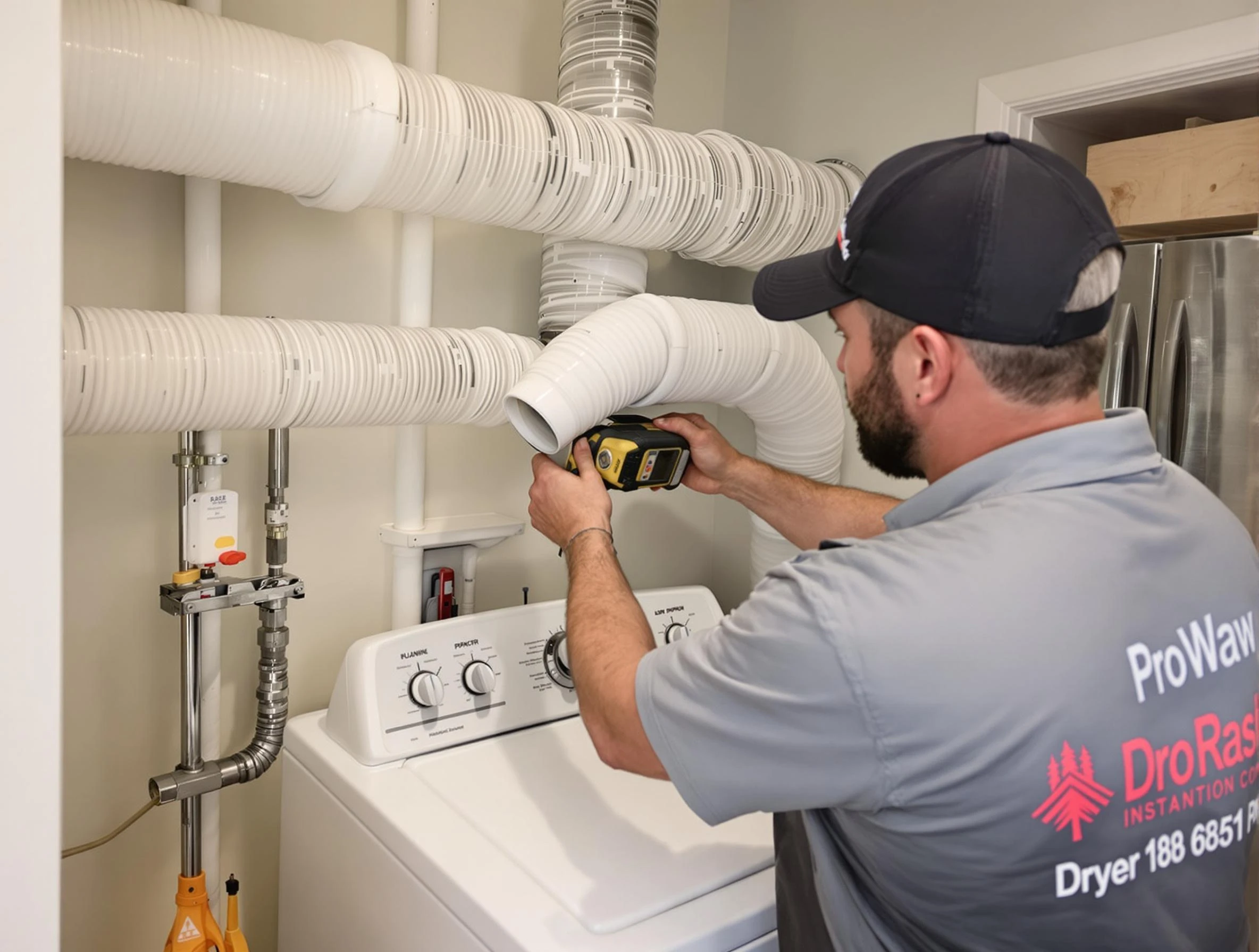 Professional dryer vent hose installation by Mustang Dryer Vent Cleaning in Mustang